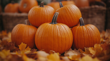 Orange pumpkin sitting on the ground