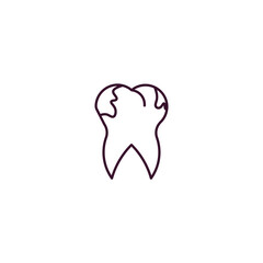 cavities outline icon. Linear vector from dentist concept. Thin line cavities icon isolated on white background