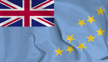 An up close view of Tuvalu flag flying textures