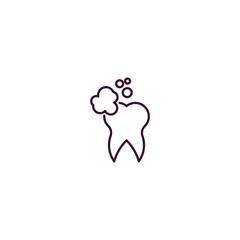clean tooth outline icon. Linear vector from dentist concept. Thin line clean tooth icon isolated on white background