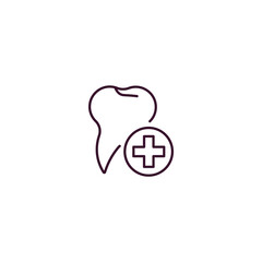 dental outline icon. Linear vector from dentist concept. Thin line dental icon isolated on white background
