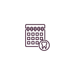 dental appointment outline icon. Linear vector from dentist concept. Thin line dental appointment icon isolated on white background