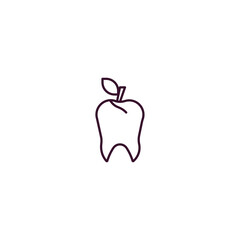 dentist apple outline icon. Linear vector from dentist concept. Thin line dentist apple icon isolated on white background