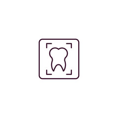dental x ray outline icon. Linear vector from dentist concept. Thin line dental x ray icon isolated on white background