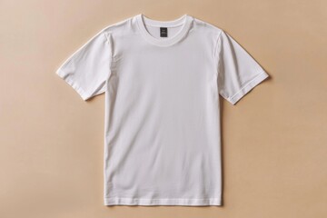Simple Tshirt Flatlay mockup in beige background created with generative AI