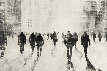 People walking at city of etching accessories accessory clothing.