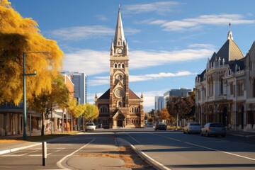 Fototapeta premium Christchurch architecture building steeple.
