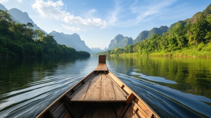 Fototapeta premium Serenity on the River: A Journey through Nature's Beauty