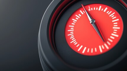 Energy Meter Needle in the Red - with Copy Space and Selective Focus | Quality