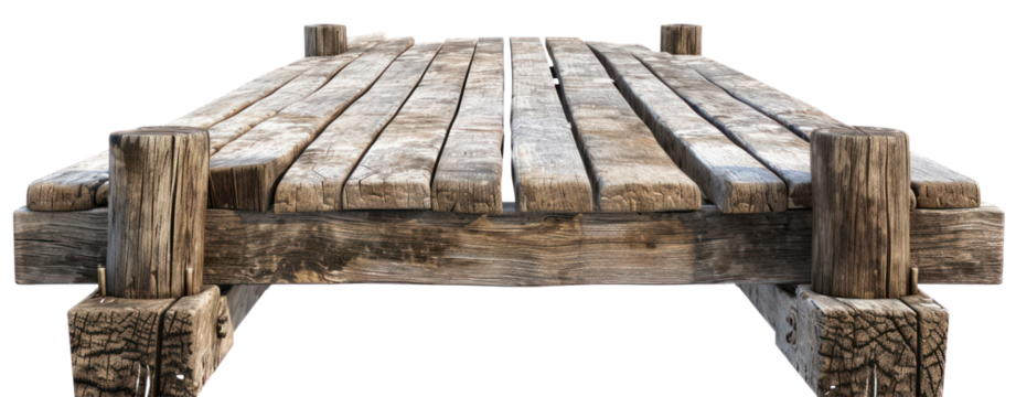 wood pier port and pole boardwalk in lake clip art transparent background