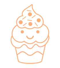 Cupcake Outline Illustration