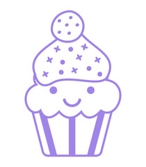 Cupcake Outline Illustration