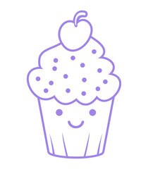 Cupcake Outline Illustration