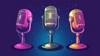 retro microphone, International Podcast Day vector illustration , Podcast day dedicates September 30th and is an international celebration of the power of podcasts