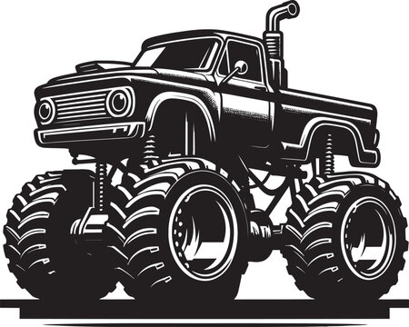 recommend clip art: Monster truck silhouette vector illustration isolated on a white background