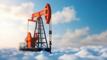 Unveiling the Depths: Oil Well's Energy Source - with Copy Space, Selective Focus in