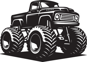 Monster truck silhouette vector illustration isolated on a white background © Md Hasan