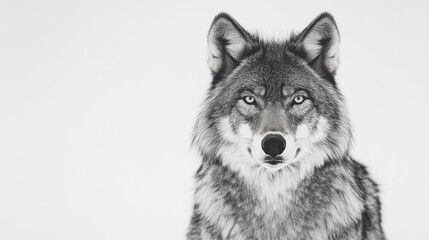 Fototapeta premium Close-up Portrait of a Wolf with Intense Eyes