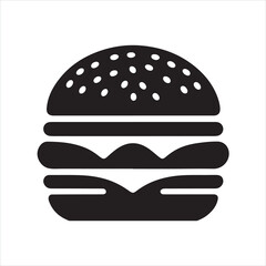 Hamburger silhouette on white background
