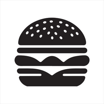 recommend clip art: Hamburger silhouette on white background
                    