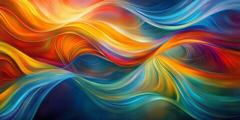 Obraz premium Abstract art with colorful flowing lines.