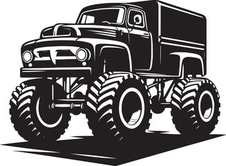 Monster truck silhouette vector illustration isolated on a white background