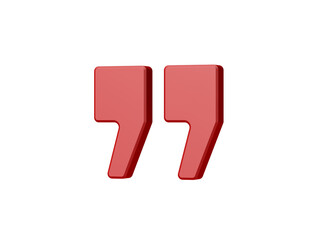 Quotation mark. 3d illustration.