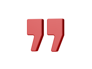 Quotation mark. 3d illustration.
