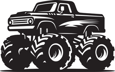 Monster truck silhouette vector illustration isolated on a white background
