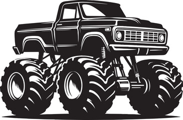 Monster truck silhouette vector illustration isolated on a white background