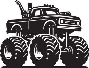 Monster truck silhouette vector illustration isolated on a white background © Md Hasan