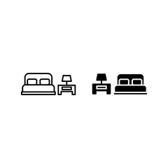 Obraz premium badroom icon set on white background color editable