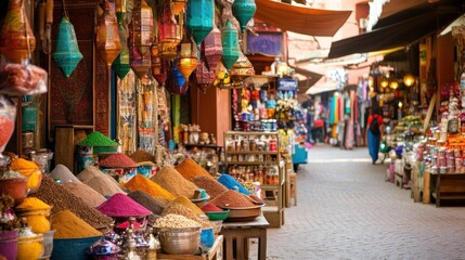 Vibrant Spices in a Moroccan Market