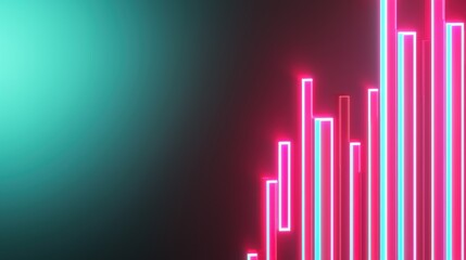Fototapeta premium Futuristic Holographic Energy Trading: Neon Glow Oil Price Visualization with Copy Space, Selective Focus in