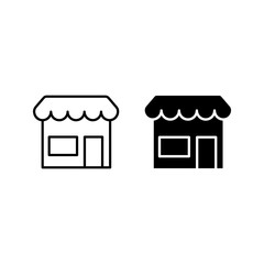  store icon set line design color editable