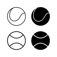 tennis ball icon set vector illustration template color editable