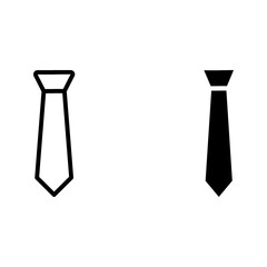 Tie Icon set in trendy flat style isolated color aditable