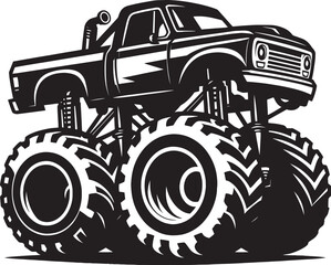 Monster truck silhouette vector illustration isolated on a white background