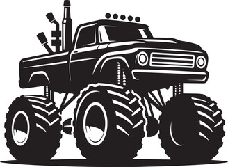 Monster truck silhouette vector illustration isolated on a white background