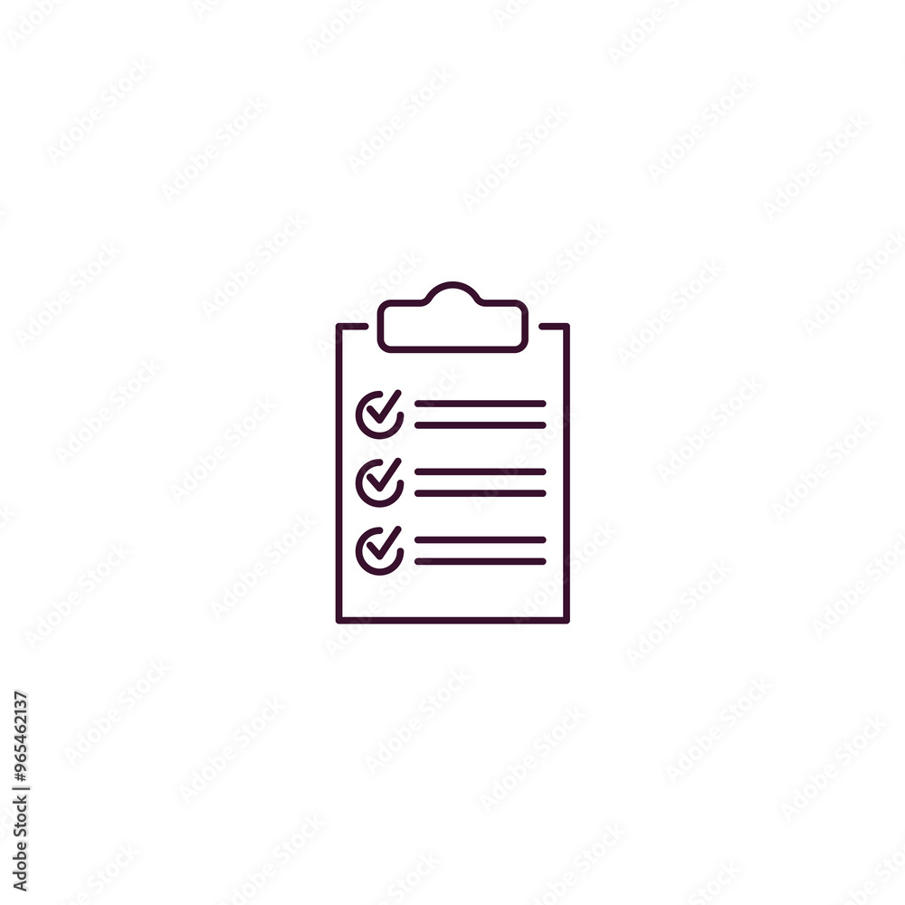 Poster check list outline icon. linear vector from education concept. thin line check list icon isolated on