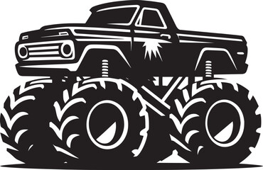 Monster truck silhouette vector illustration isolated on a white background