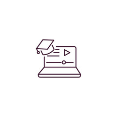 educational video outline icon. Linear vector from education concept. Thin line educational video icon isolated on white background