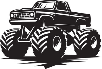 Monster truck silhouette vector illustration isolated on a white background