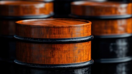 Global Market Trends: of Fluctuating Energy Prices in Oil Barrels, with Copy Space.