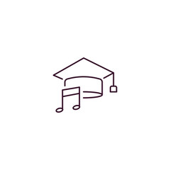 graduation's music outline icon. Linear vector from education concept. Thin line graduation's music icon isolated on white background