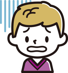 男の子表情のアイコン　青ざめる