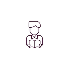 man reading outline icon. Linear vector from education concept. Thin line man reading icon isolated on white background