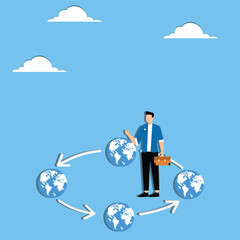 Ego, overconfidence, self-esteem, narcissism, rejecting the opinions of others, Earth revolving around high confident businessman