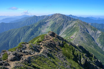 Naklejka premium 【南アルプス】北岳からの間ノ岳の眺望