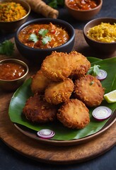 Delicious Indian traditional dish Pakora or bhaji or Bhajji